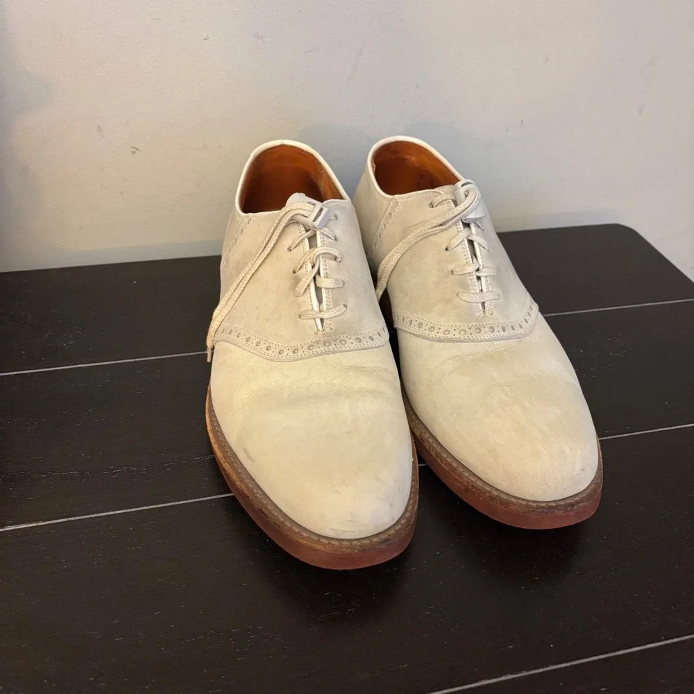Cole Haan Traditionals | Mens 9 D | Cream Buck Oxford Shoes | Red Brick Sole